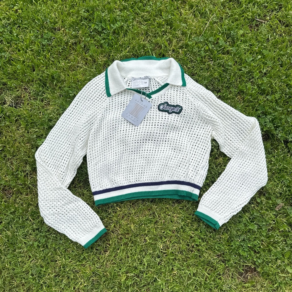 Savage X Fenty  White and Green Women's Sweater